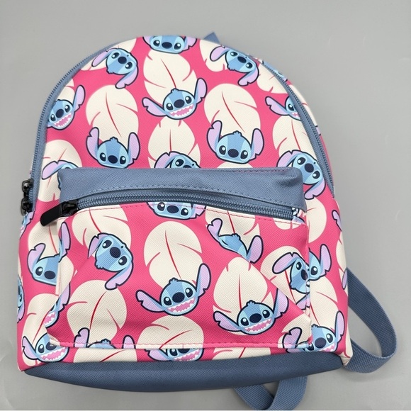 Disney Stitch Mini Backpack – Bioworld Tropical Leaf Print | NWT main image 4